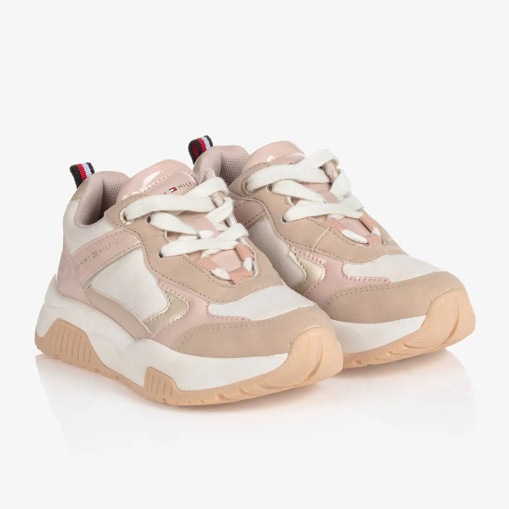 Girls Pink & Beige Trainers