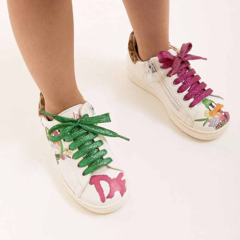 Girls White Looney Tunes Trainers