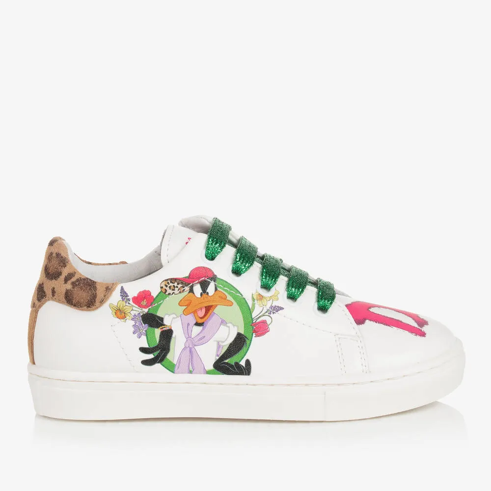 Girls White Looney Tunes Trainers