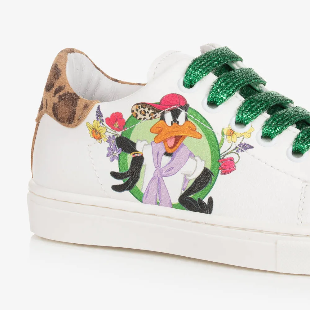 Girls White Looney Tunes Trainers