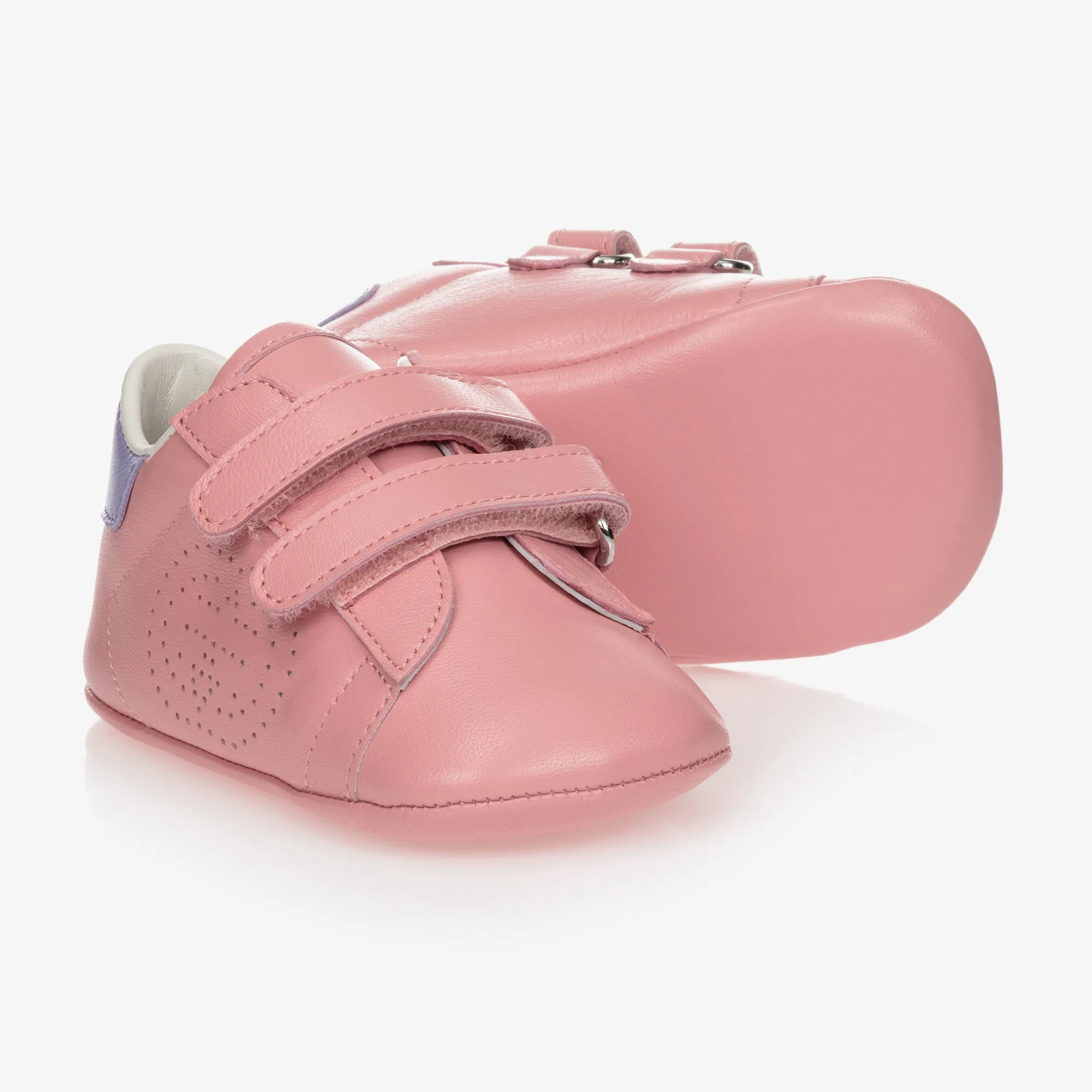 Pink Leather Baby Trainers 