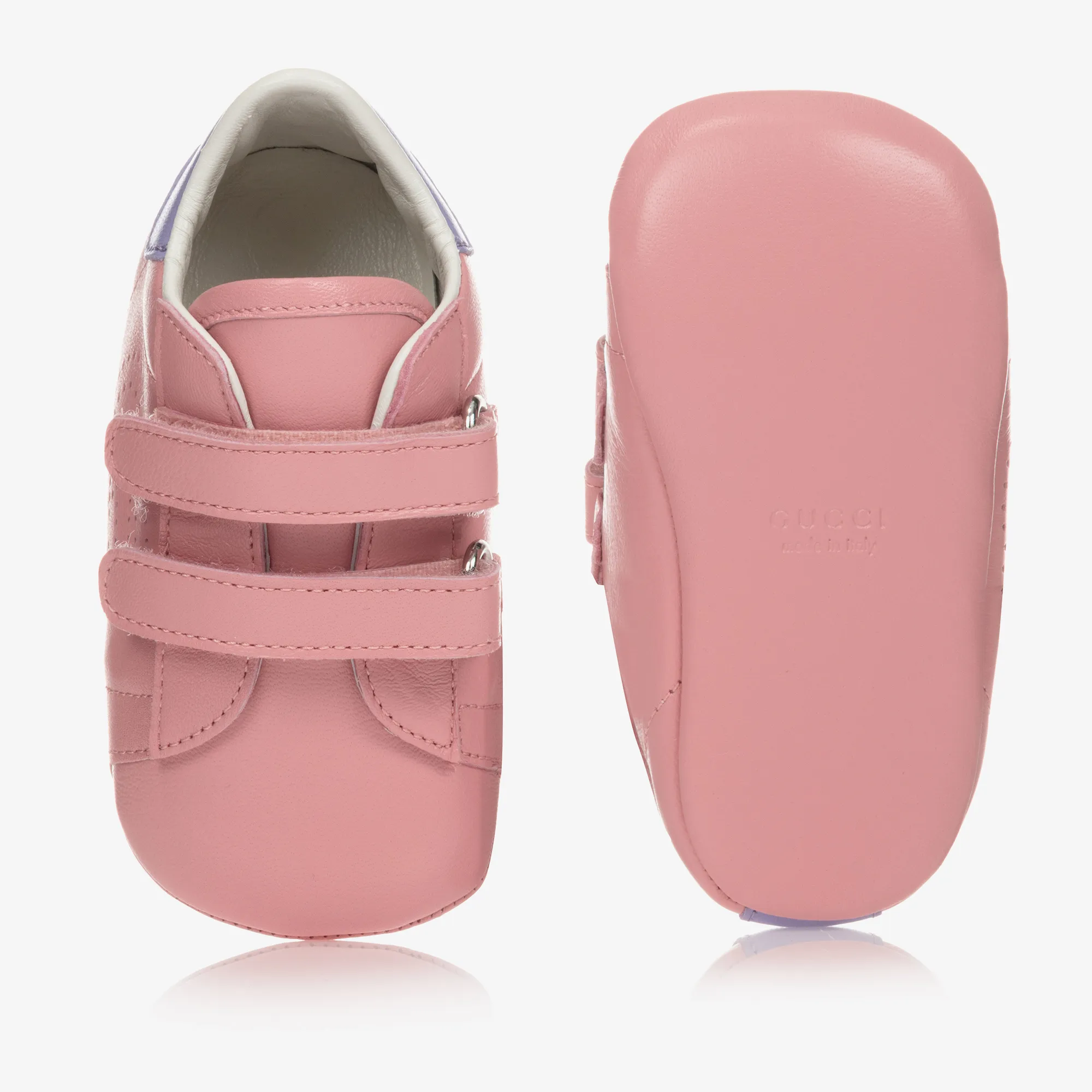 Pink Leather Baby Trainers 